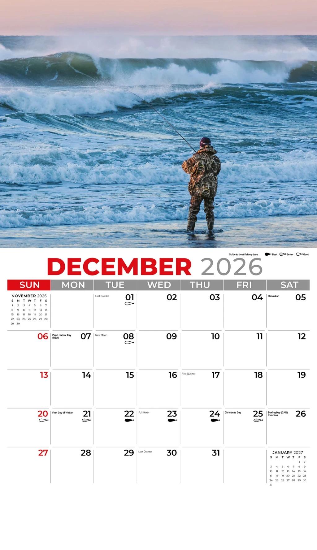 Galleria Wall Calendar 2026 Fishing and Hunting