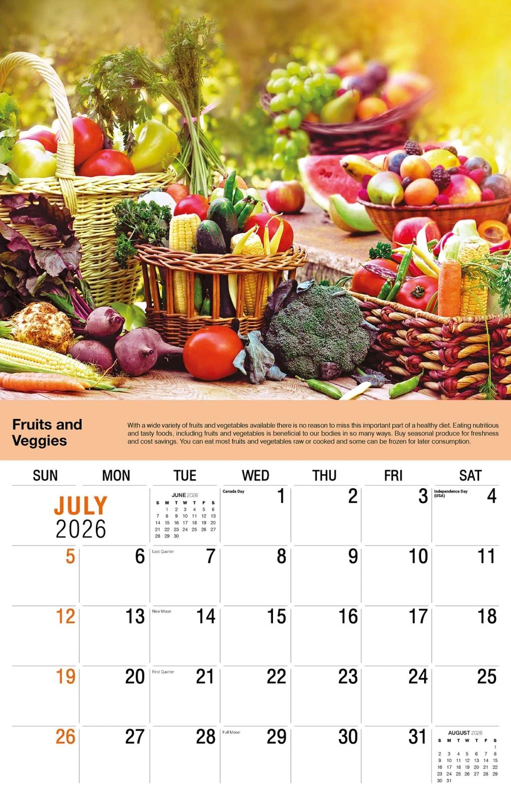 Galleria Wall Calendar 2026 Health Tips