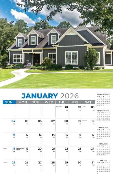 Galleria Wall Calendar 2026 Homes