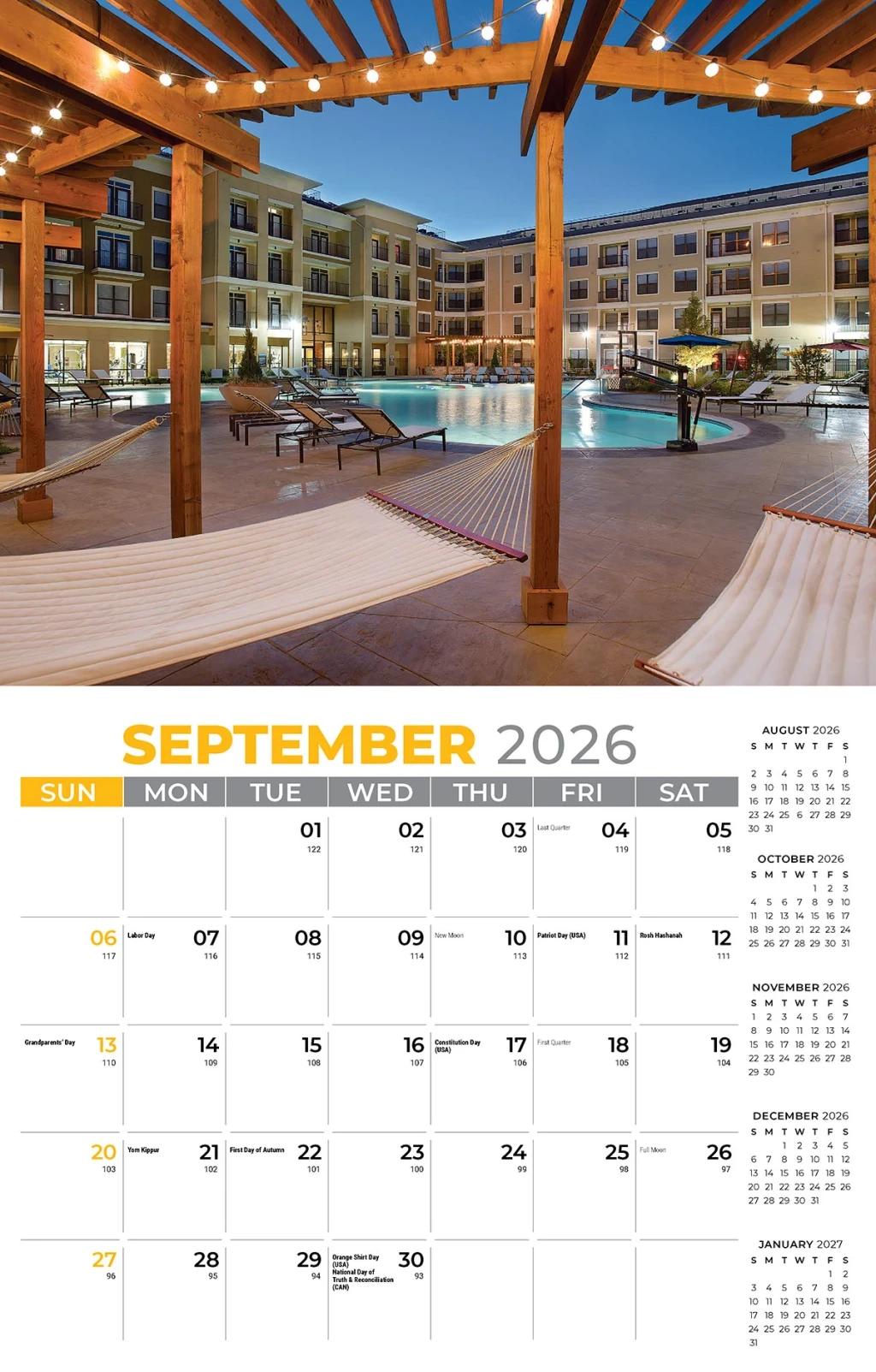 Galleria Wall Calendar 2026 Homes