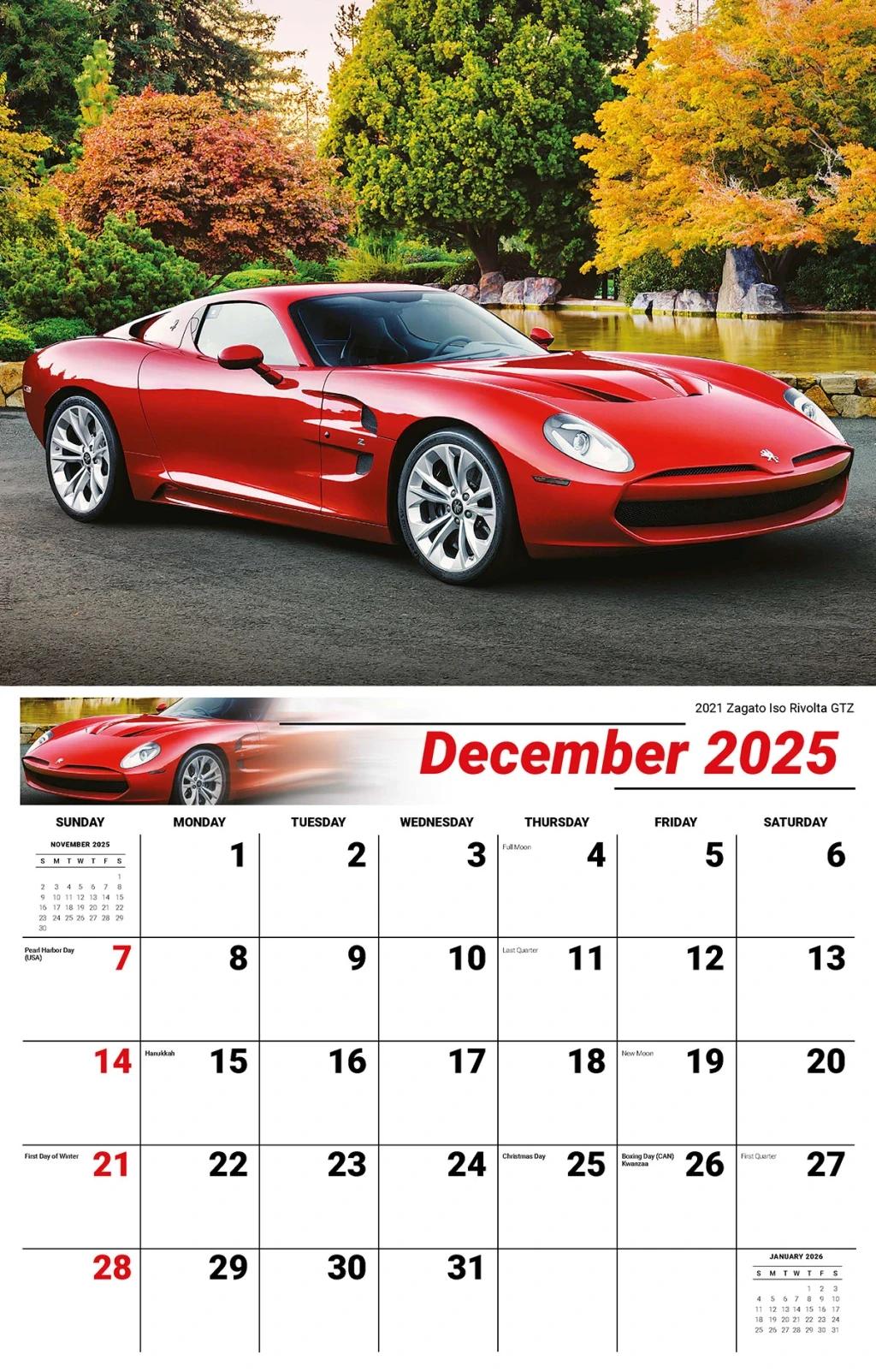 Galleria Wall Calendar 2026 Exotic Cars (English)