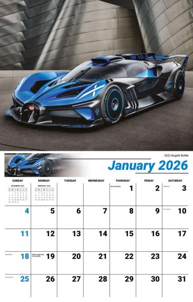Galleria Wall Calendar 2026 Exotic Cars (English)