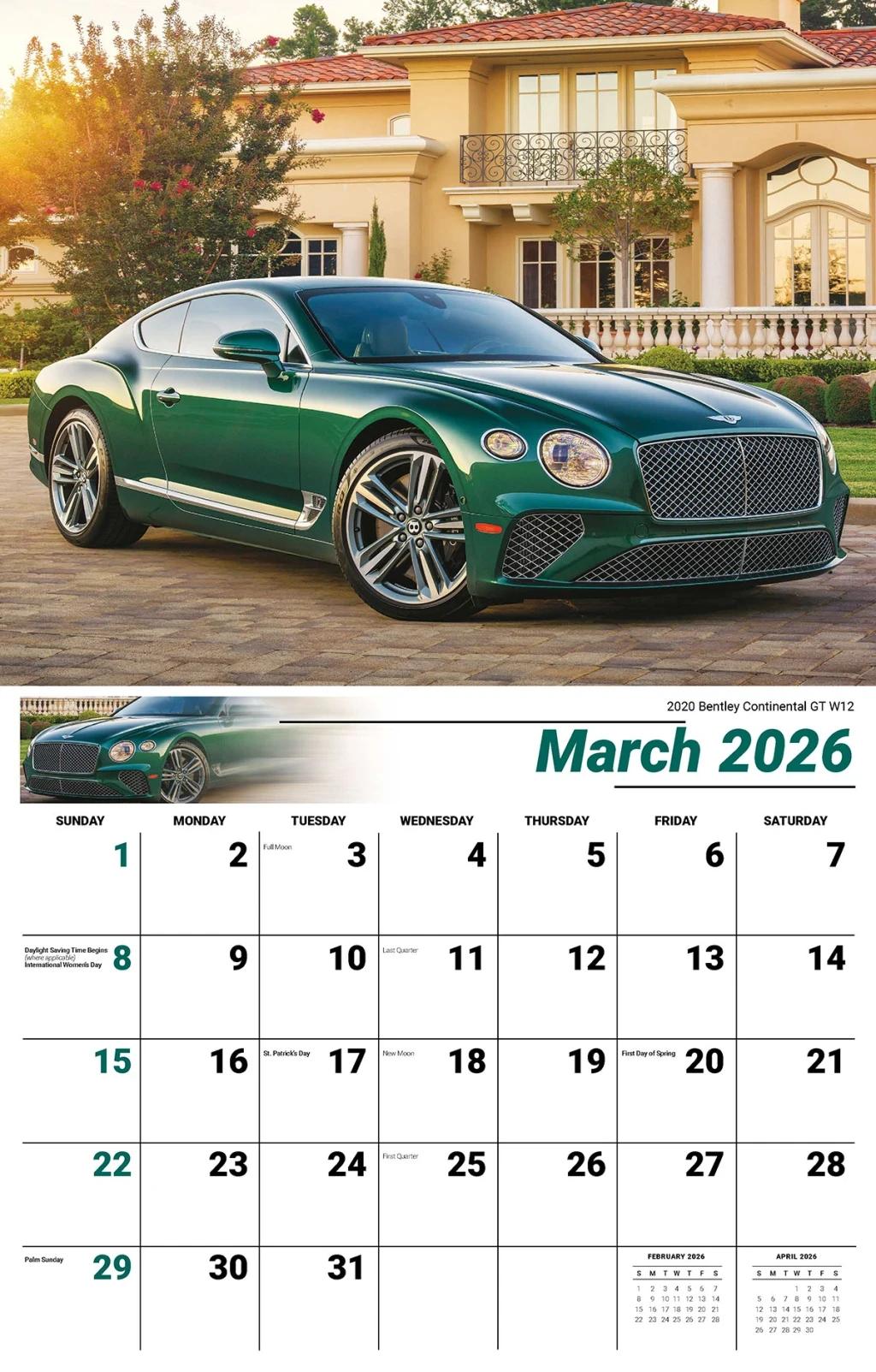 Galleria Wall Calendar 2026 Exotic Cars (English)