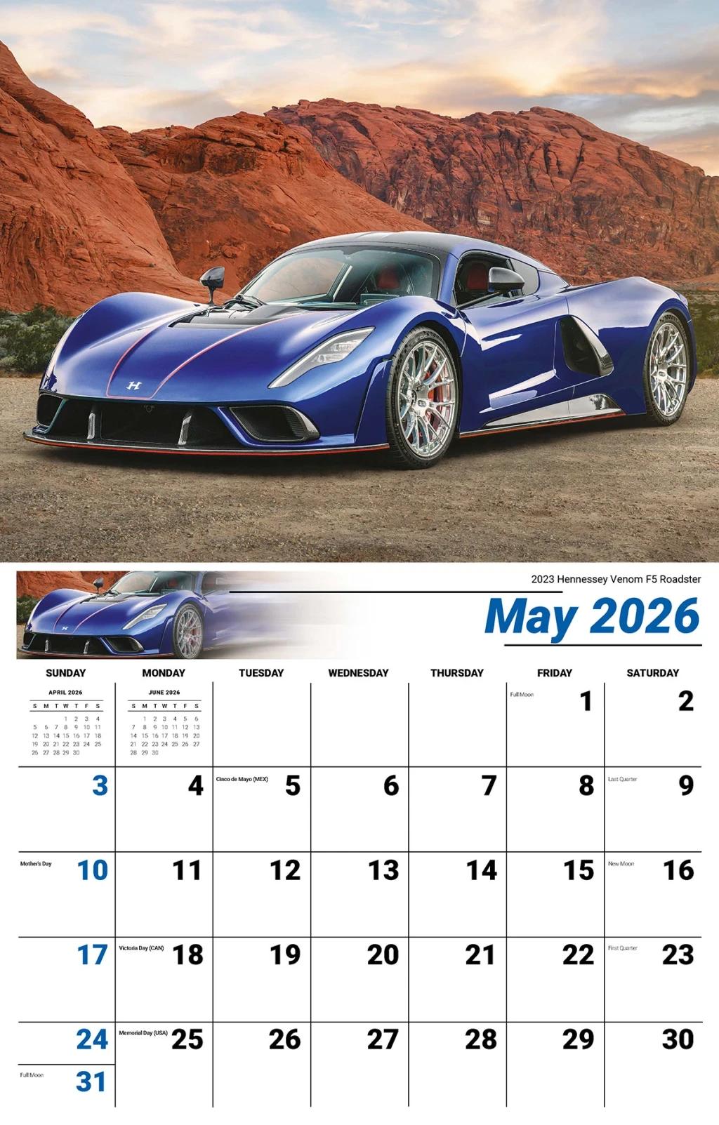 Galleria Wall Calendar 2026 Exotic Cars (English)