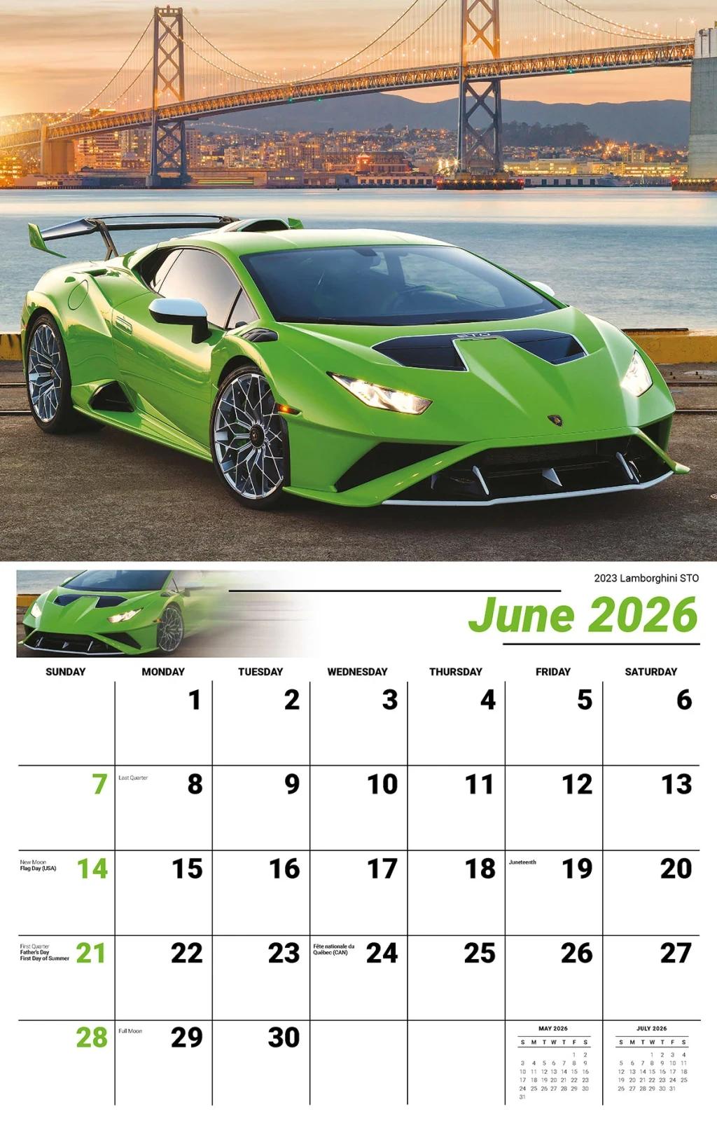 Galleria Wall Calendar 2026 Exotic Cars (English)
