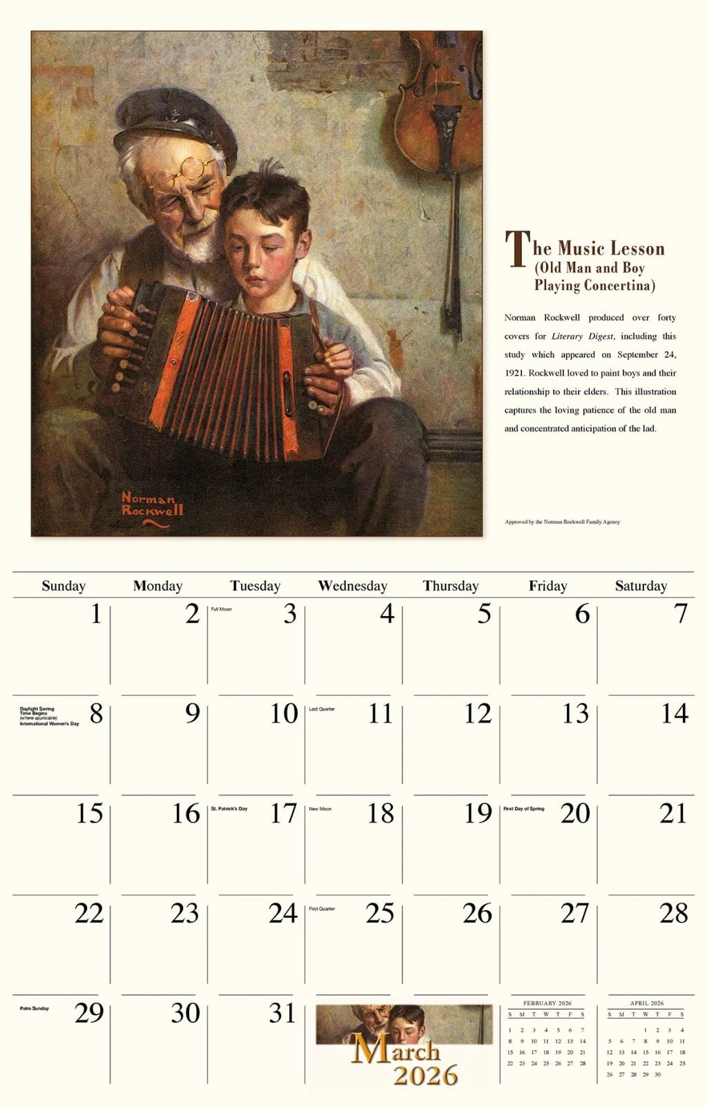 Galleria Wall Calendar 2026 Memorable Images Of Norman Rockwell