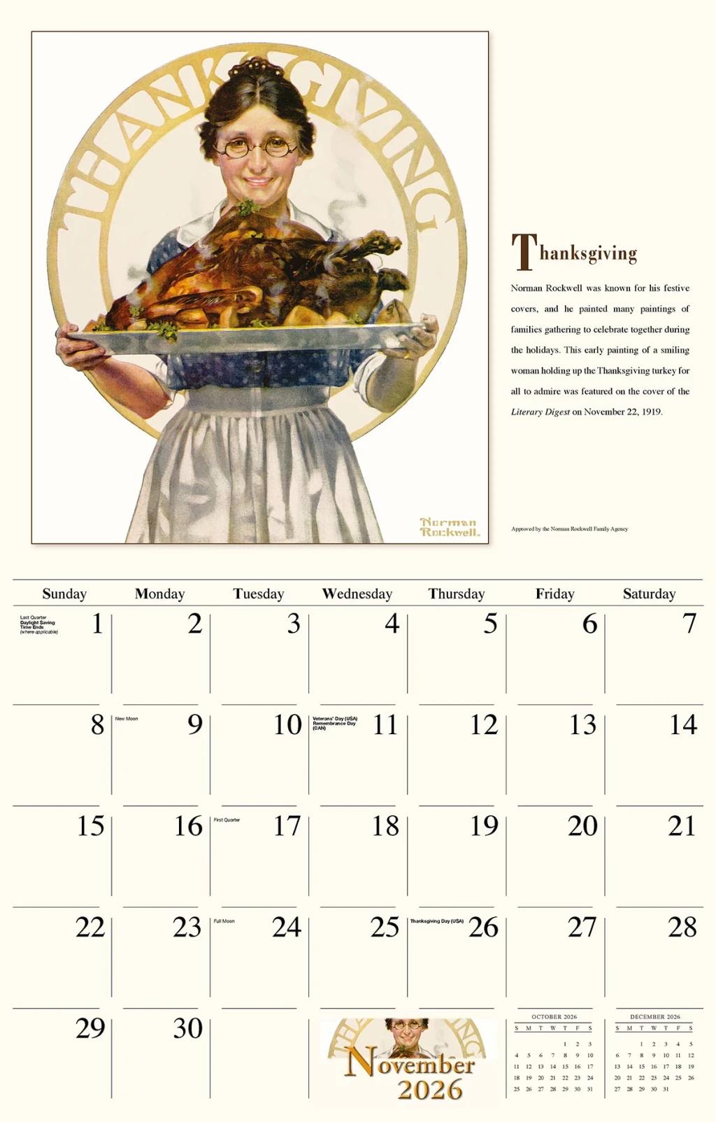 Galleria Wall Calendar 2026 Memorable Images Of Norman Rockwell