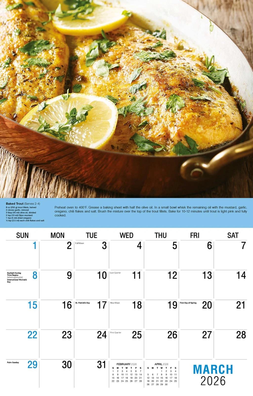 Galleria Wall Calendar 2026 Recipes