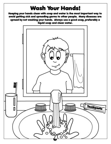Hand Washing Imprintable Coloring and Activity Book