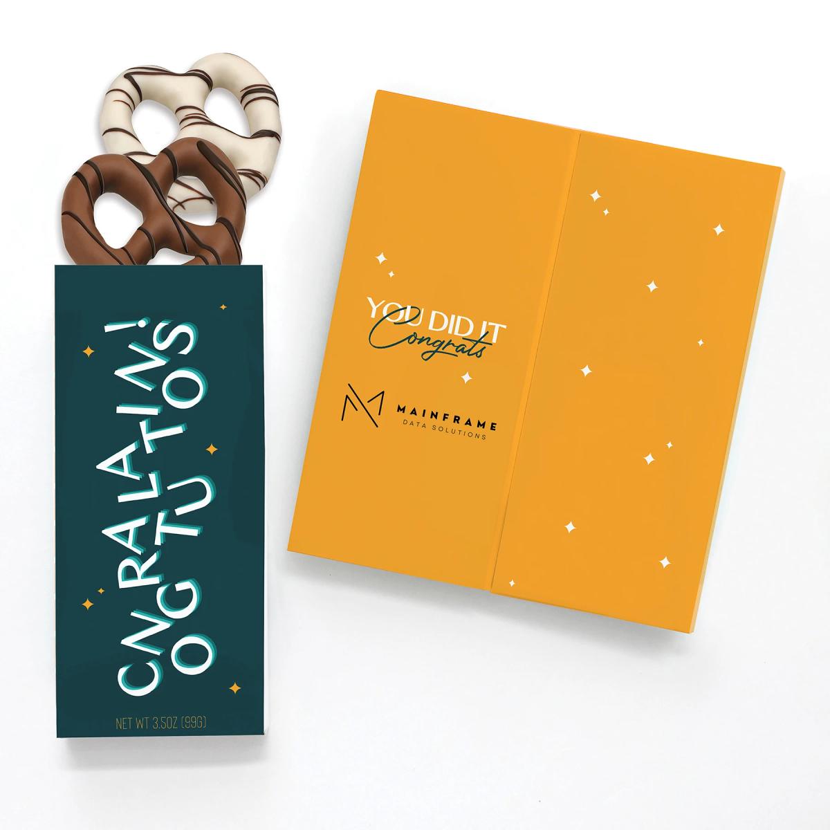 Full-Color Custom Sweeter Cards with Chocolate Dipped Pretzels