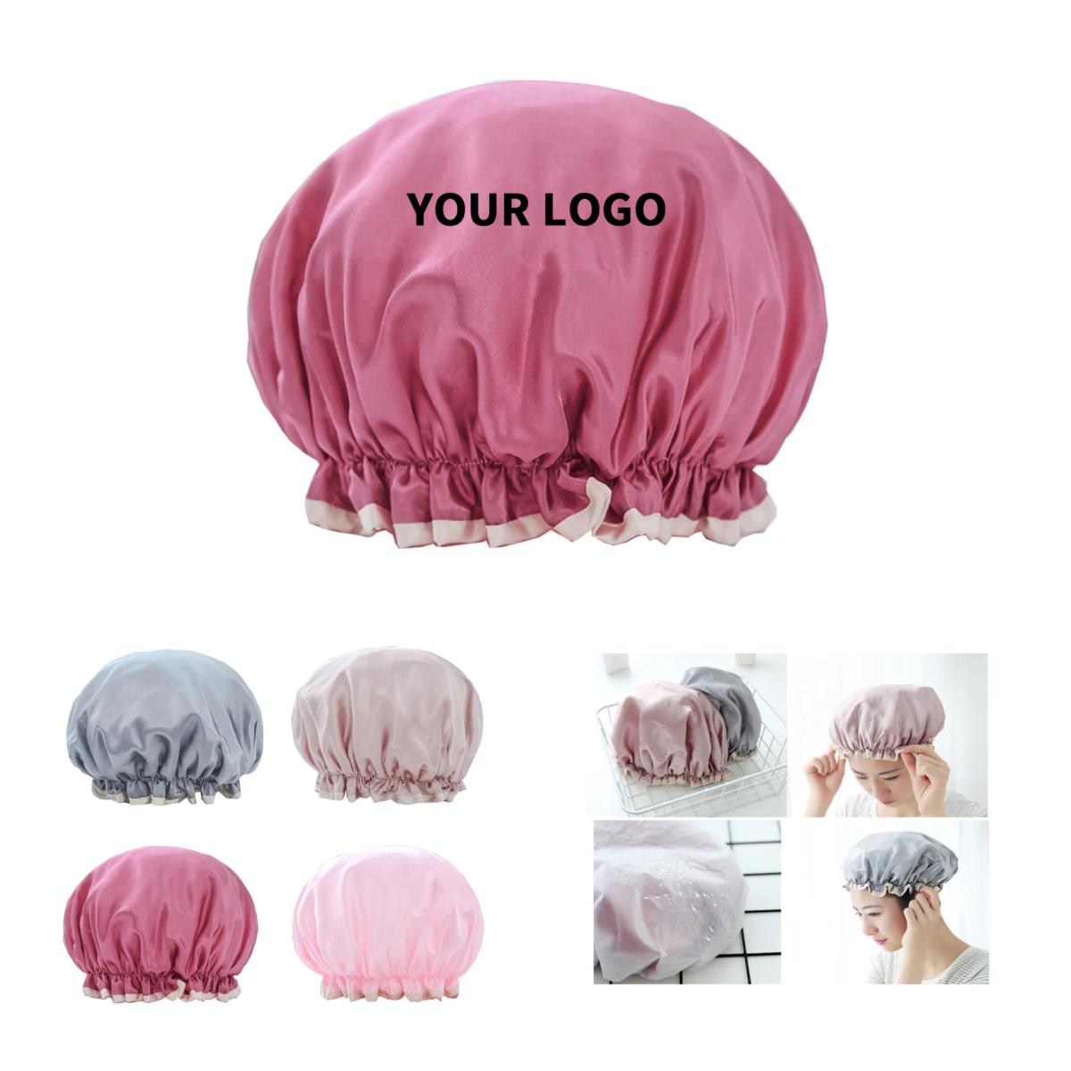 PEVA Shower Cap With Elastic Trim Machine Washable 10.6" x 4.3"