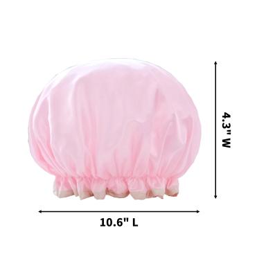 PEVA Shower Cap With Elastic Trim Machine Washable 10.6" x 4.3"
