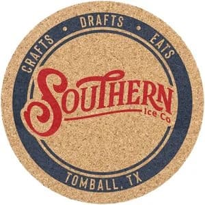 Cork Coaster - Custom Premium Print - 4" Round Medium 1/5" Thick