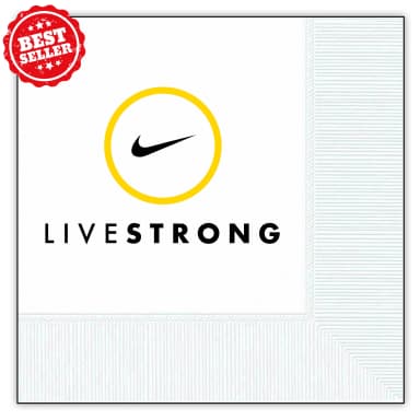 White Cocktail 3-Ply Beverage Napkins - Custom Digital Print