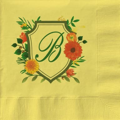 Mimosa Yellow Cocktail 3-Ply Beverage Napkins - Custom Digital Print
