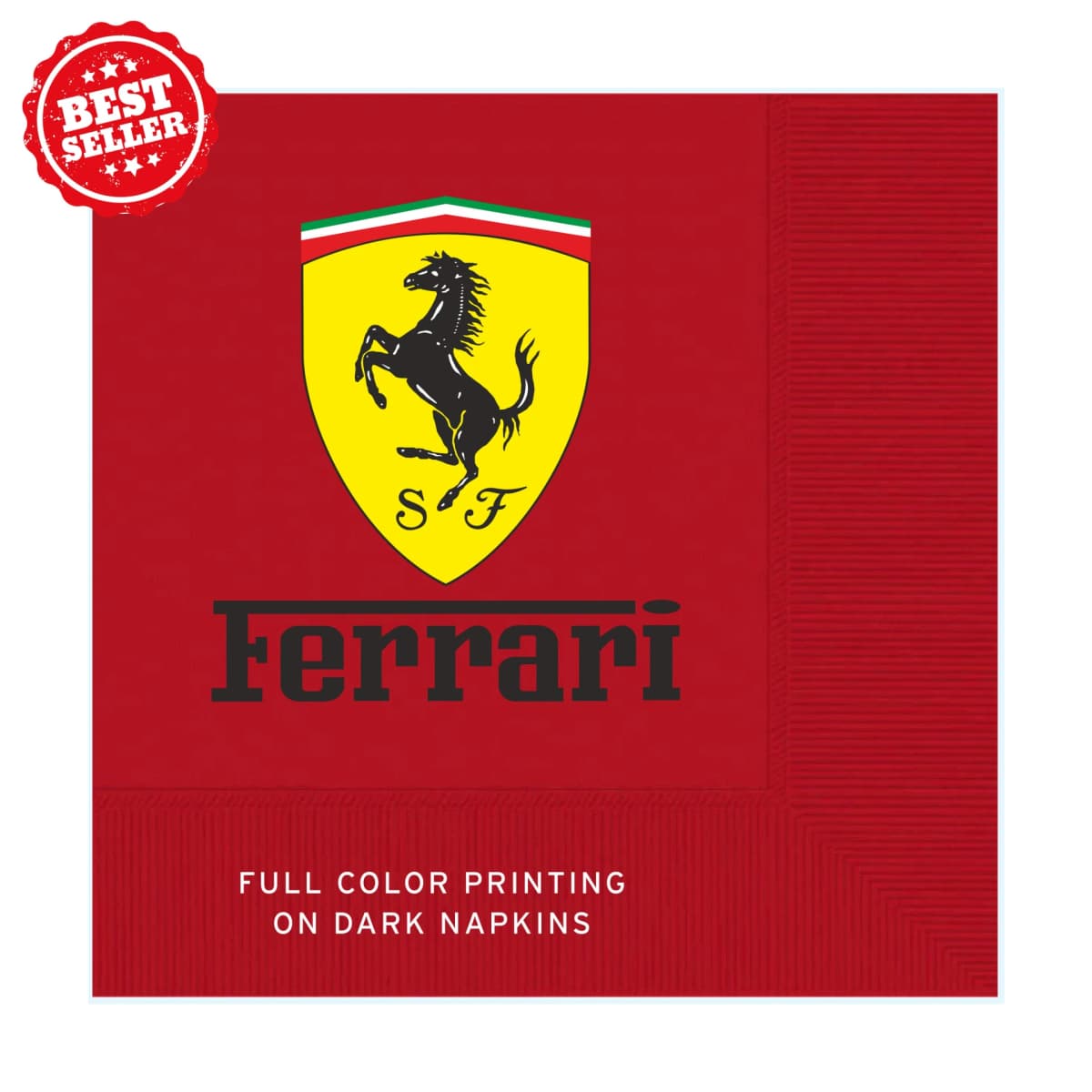 Red Cocktail Napkins 3-ply - Full Color Print