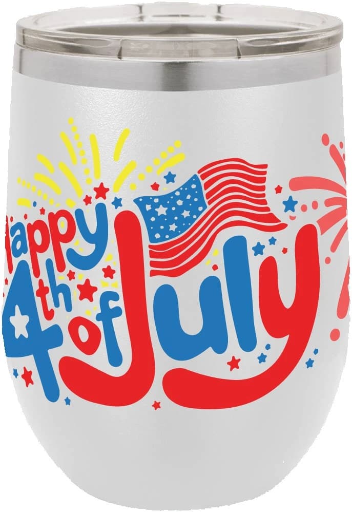 White Polar Camel 12oz Stemless Wine Tumbler - Custom Print