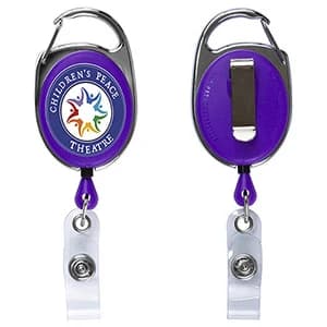 "Oberlin Pl" Full-Color Retractable Carabiner Style Badge Reel & Badge Holder