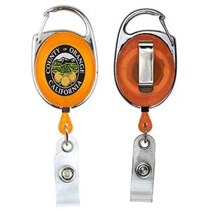 "Oberlin Pl" Full-Color Retractable Carabiner Style Badge Reel & Badge Holder