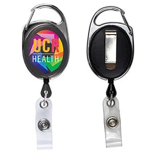 "Oberlin Pl" Full-Color Retractable Carabiner Style Badge Reel & Badge Holder
