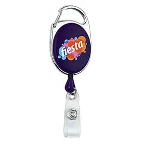"Oberlin Pl" Full-Color Retractable Carabiner Style Badge Reel & Badge Holder