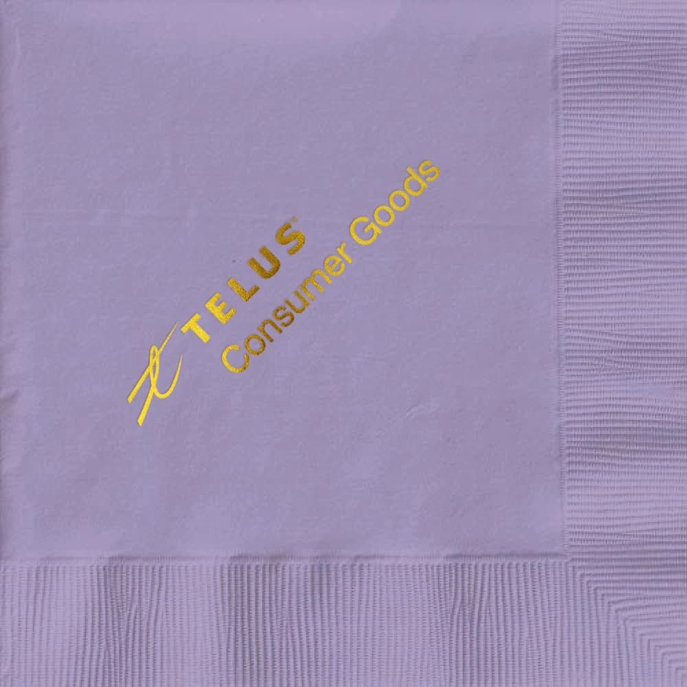 Lavender Cocktail 3-Ply Beverage Napkins - Custom Foil Print