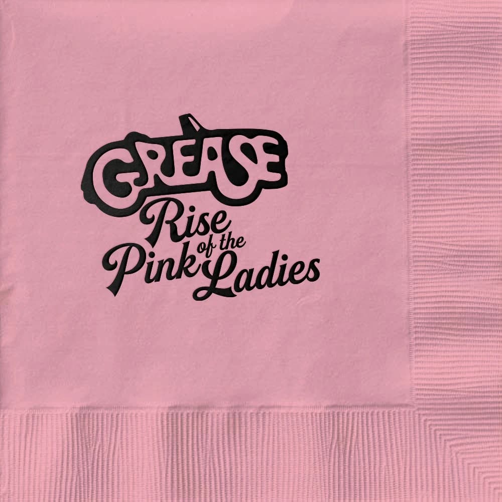 Classic Pink Cocktail 3-Ply Beverage Napkins - Custom Foil Print