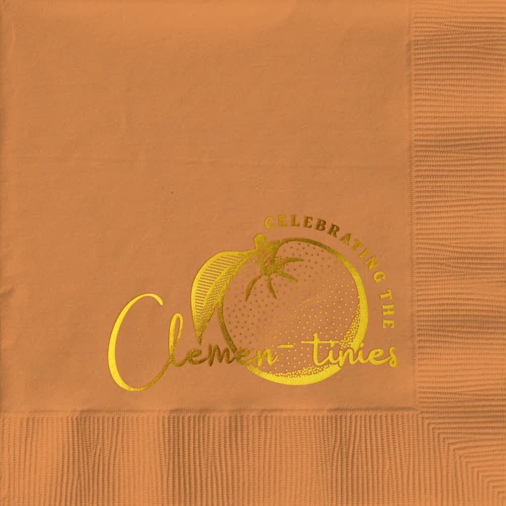 Pumpkin Spice Orange Cocktail 3-Ply Beverage Napkins - Custom Foil Print