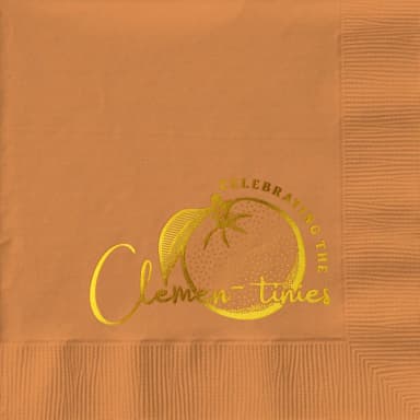 Pumpkin Spice Orange Cocktail 3-Ply Beverage Napkins - Custom Foil Print