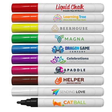 Liqui-Mark® Liquid Chalk Erasable Wipe-Off Markers with Full Color Decal