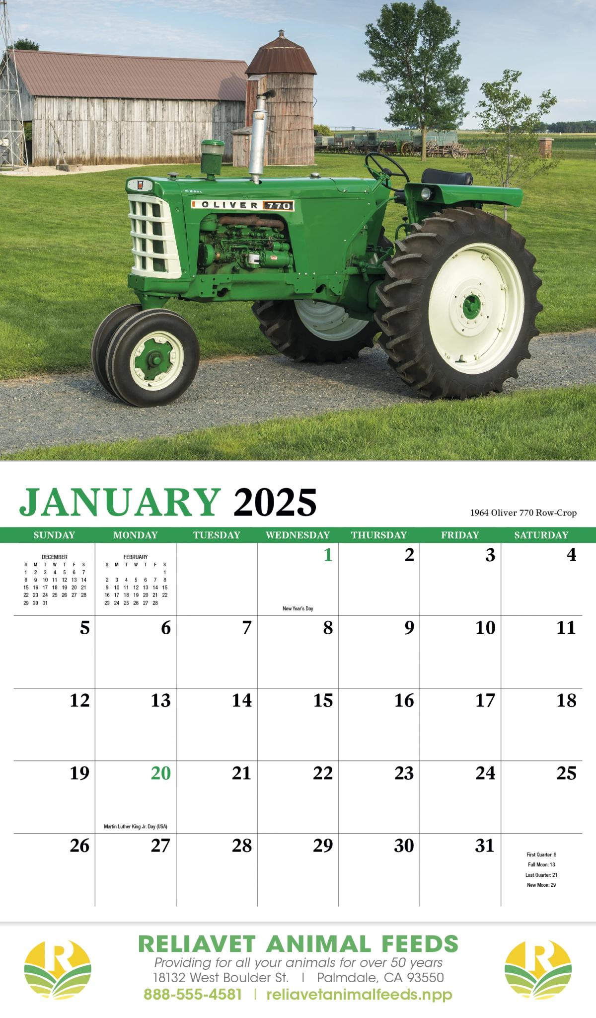 Vintage Tractors Appointment Calendar