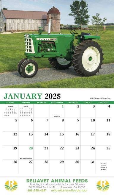 Vintage Tractors Appointment Calendar