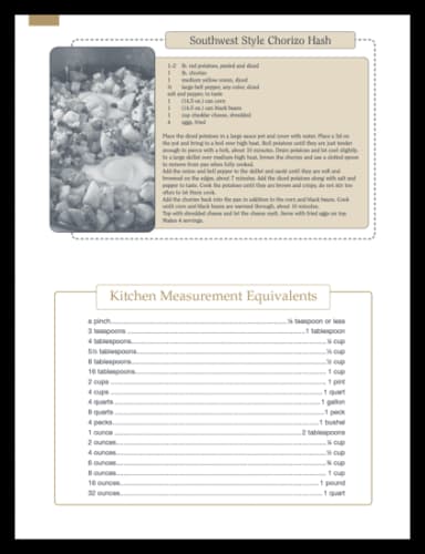 Recipe Pocket Calendar with Monthly Storage Pocket