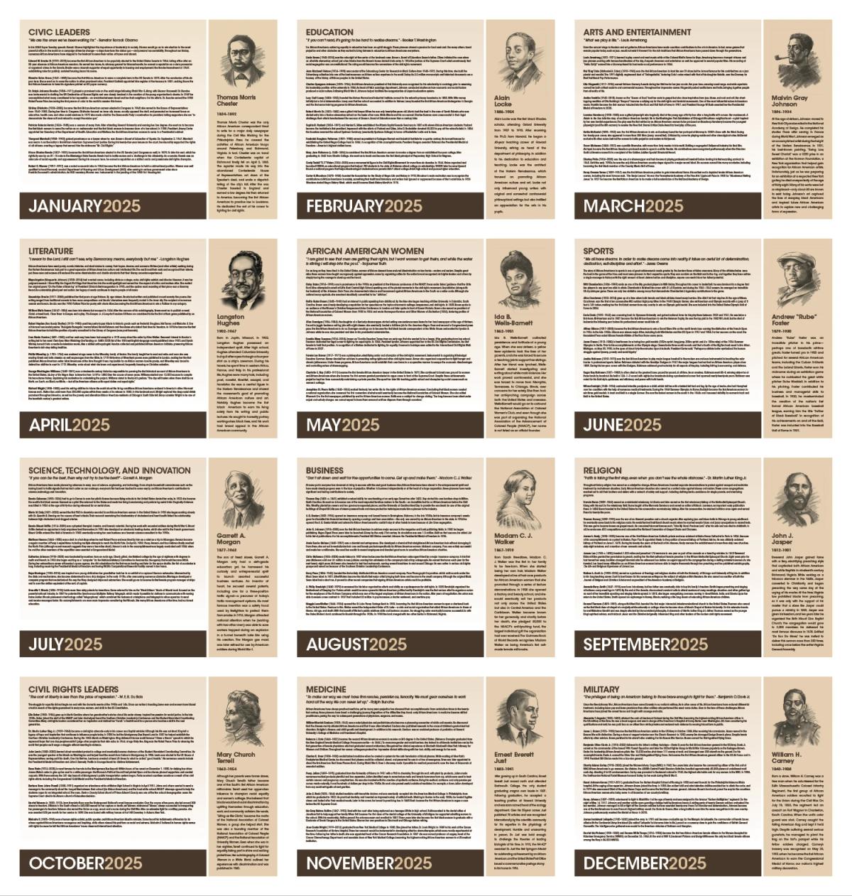 African-American Heritage Family Calendar