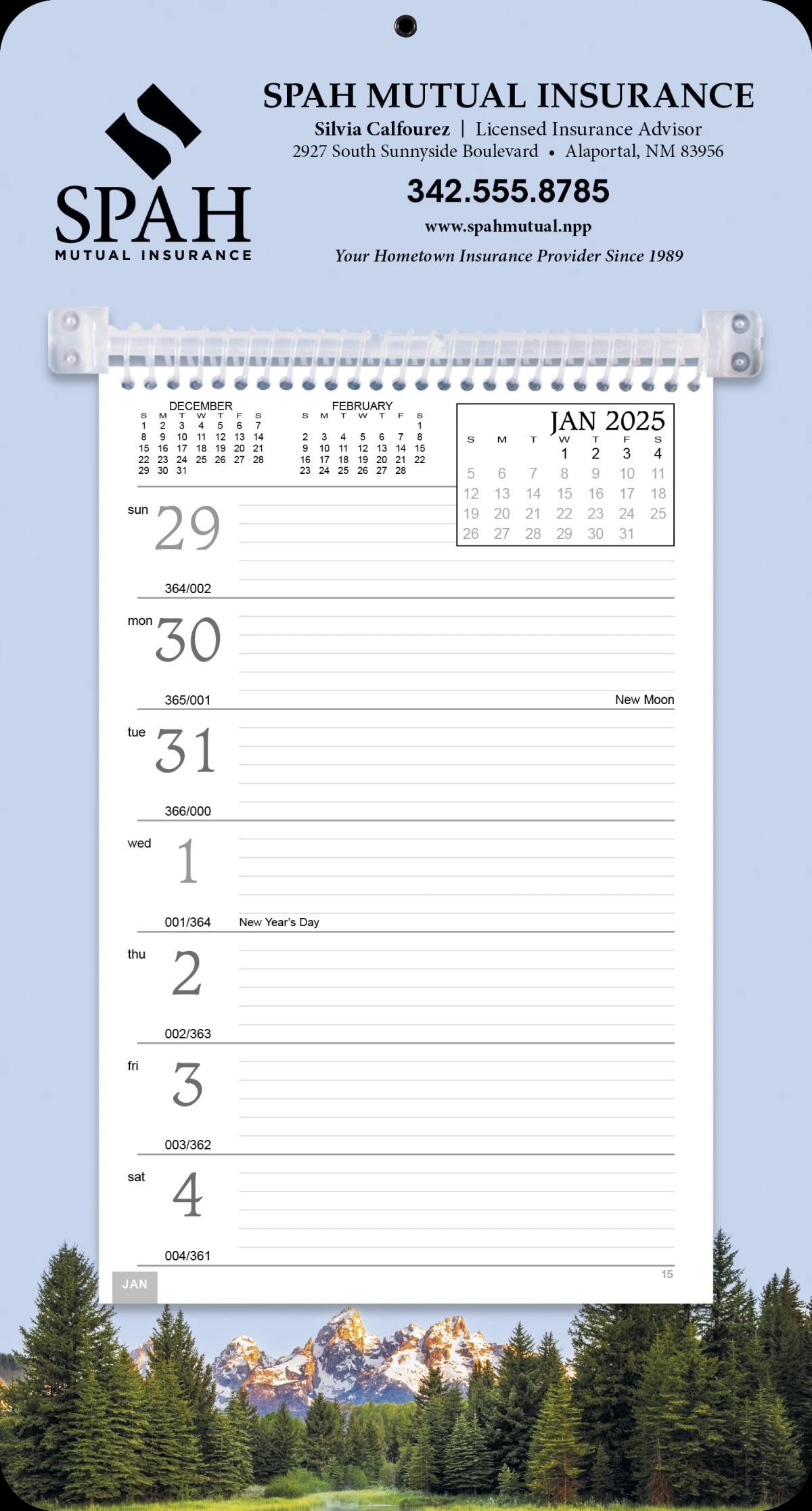 Full-Color Weekly Memo Calendar