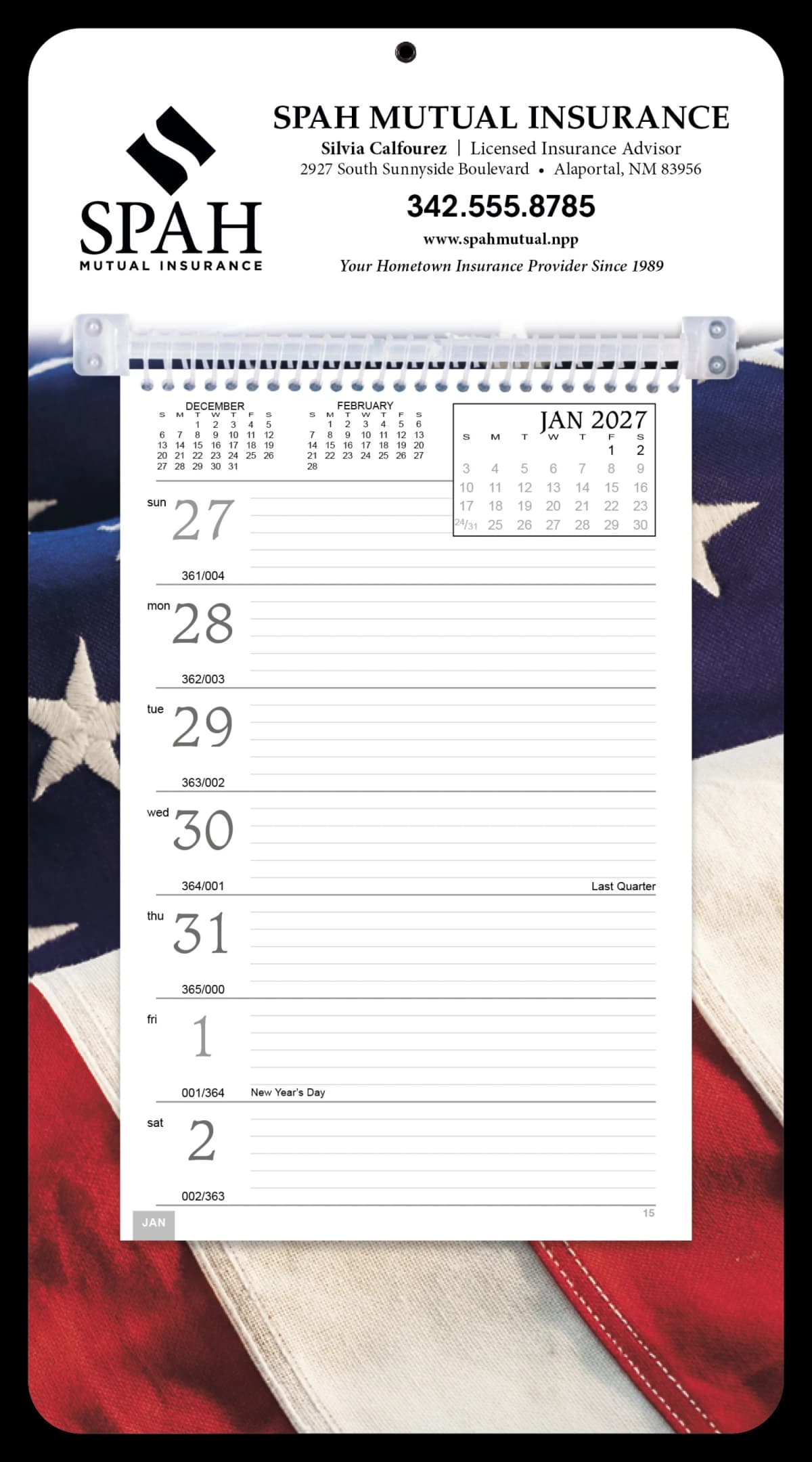 Full-Color Weekly Memo Calendar