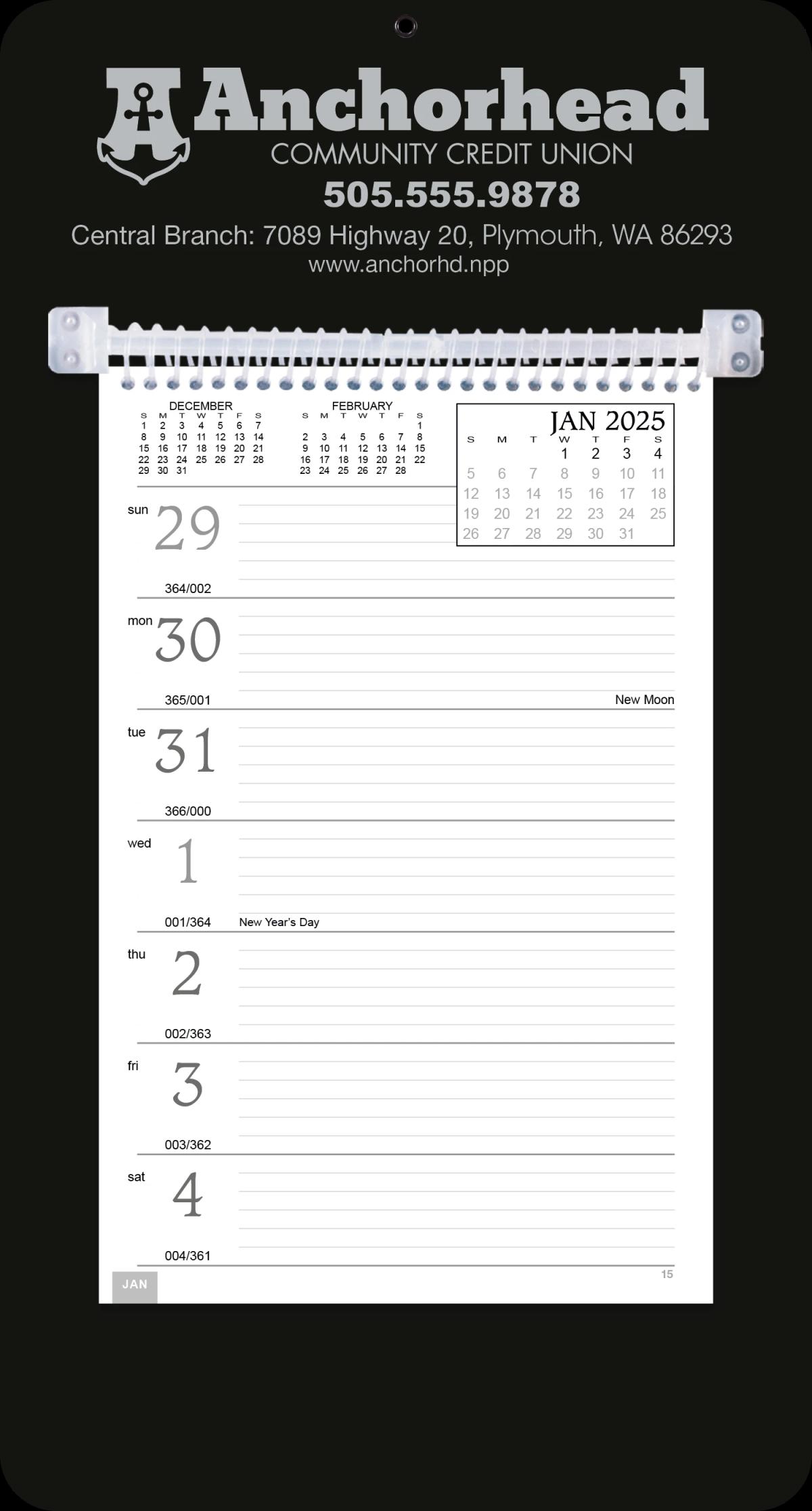 Weekly Memo Desk Calendar