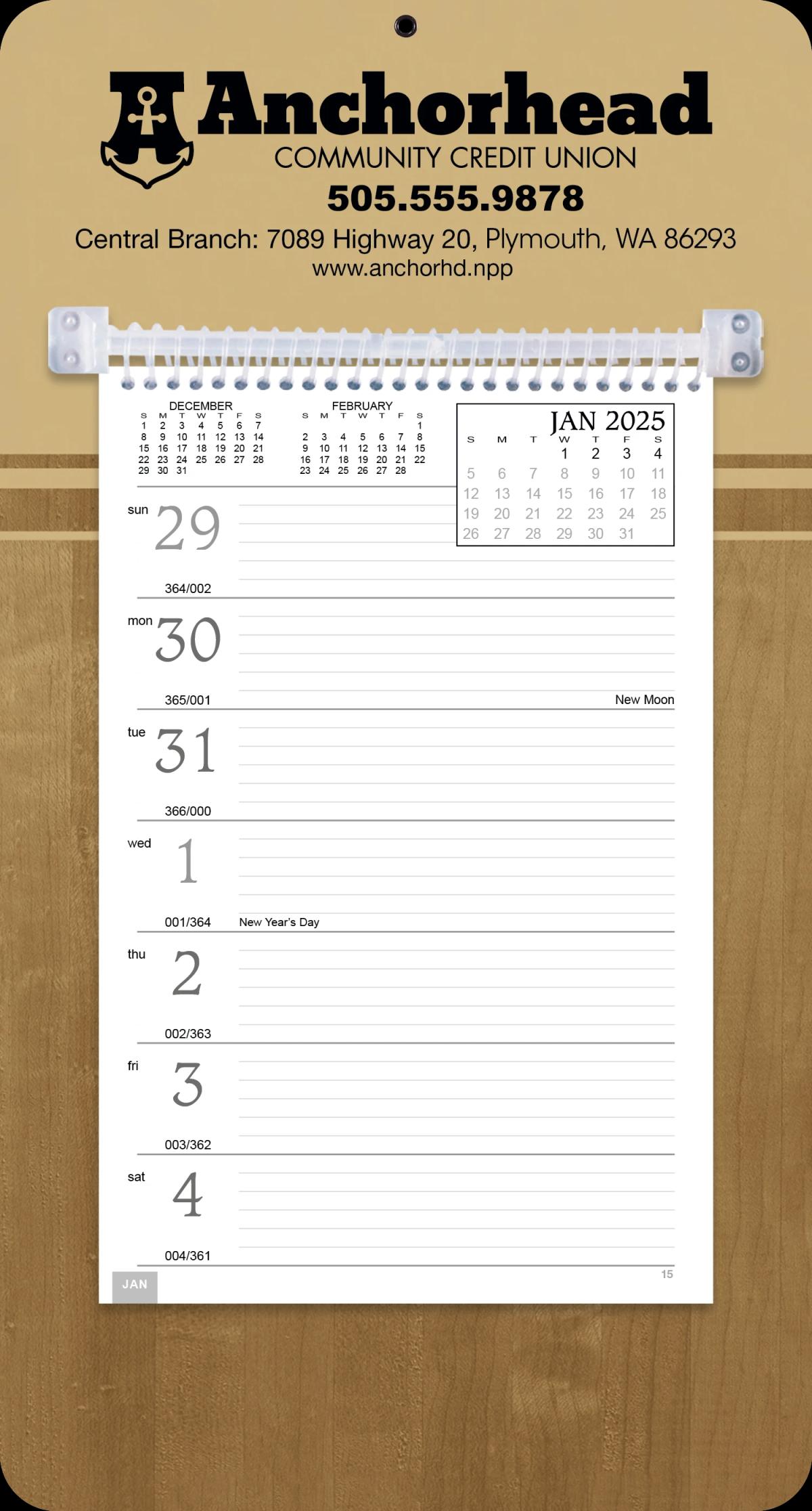 Weekly Memo Desk Calendar