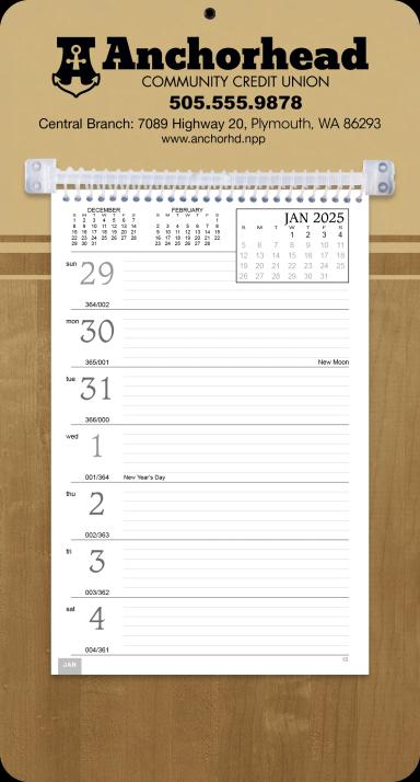 Weekly Memo Desk Calendar