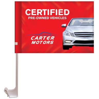 Front view of car flag