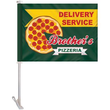 Front view of car flag