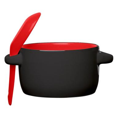 Black with red