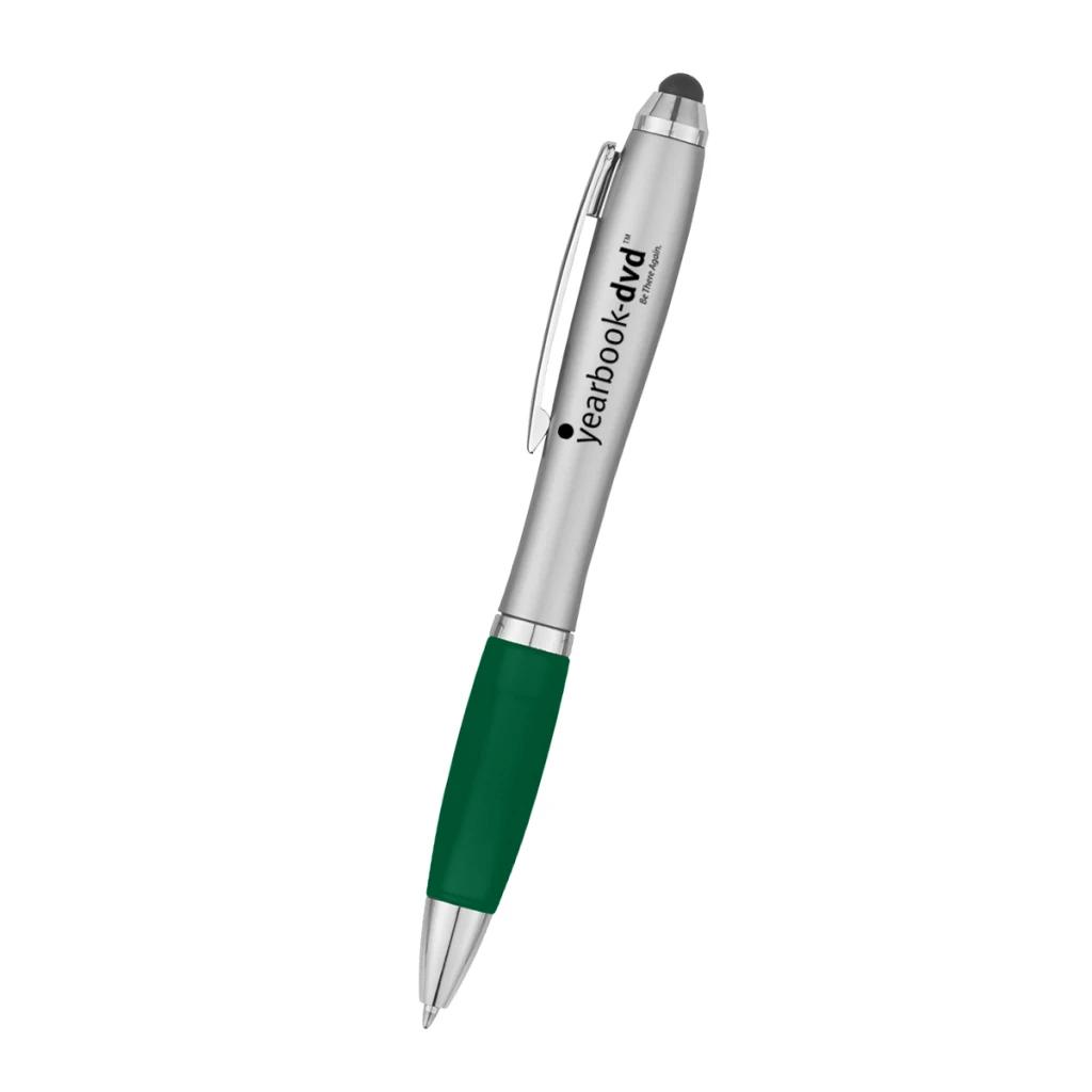 Silver with green