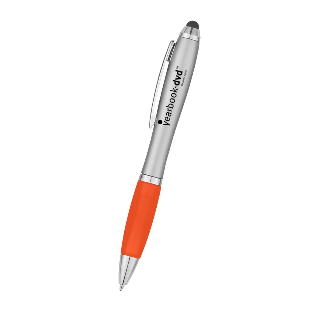 Silver with orange