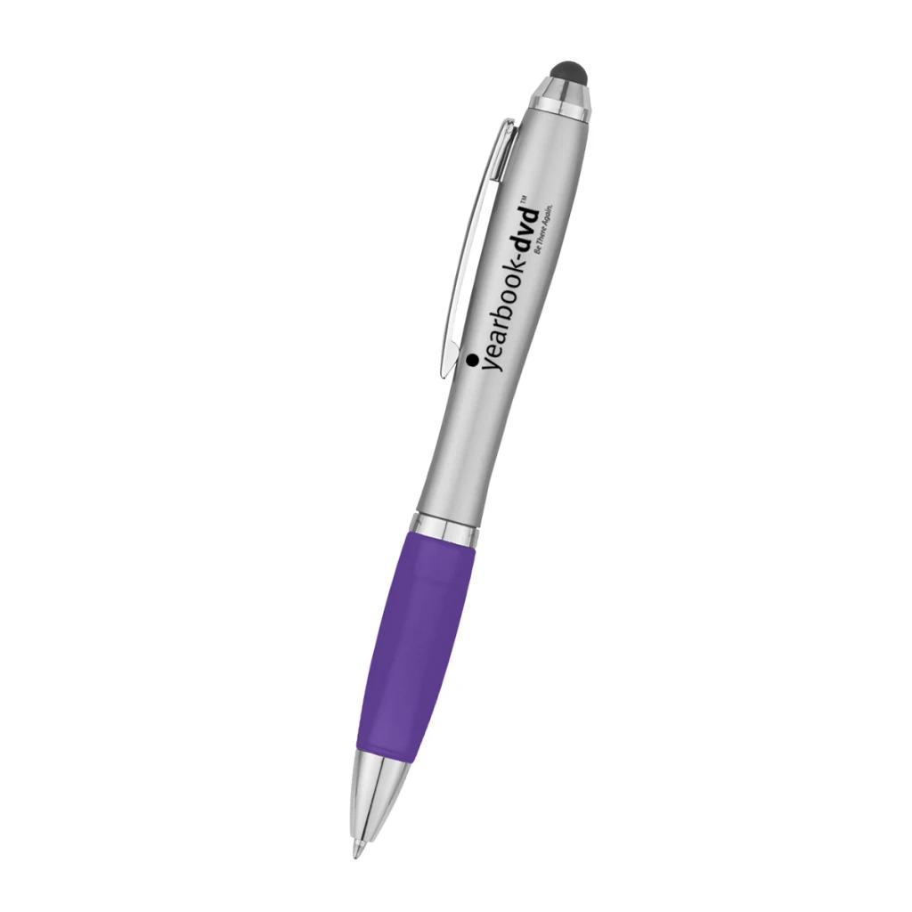 Silver with purple