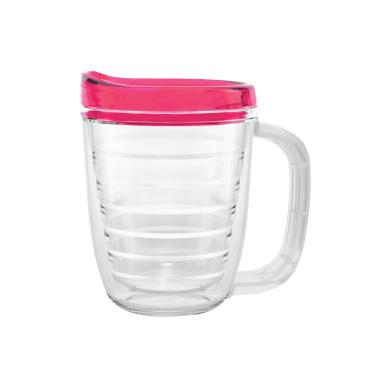Clear with translucent fuchsia