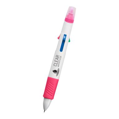 White with pink