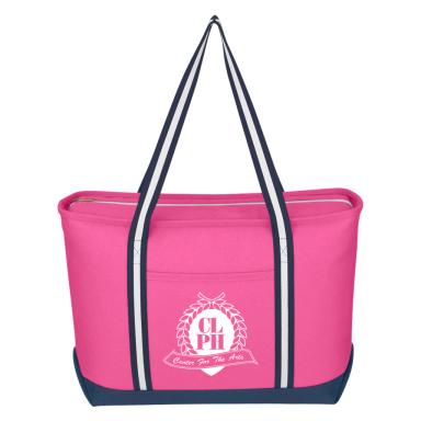 Pink with navy
