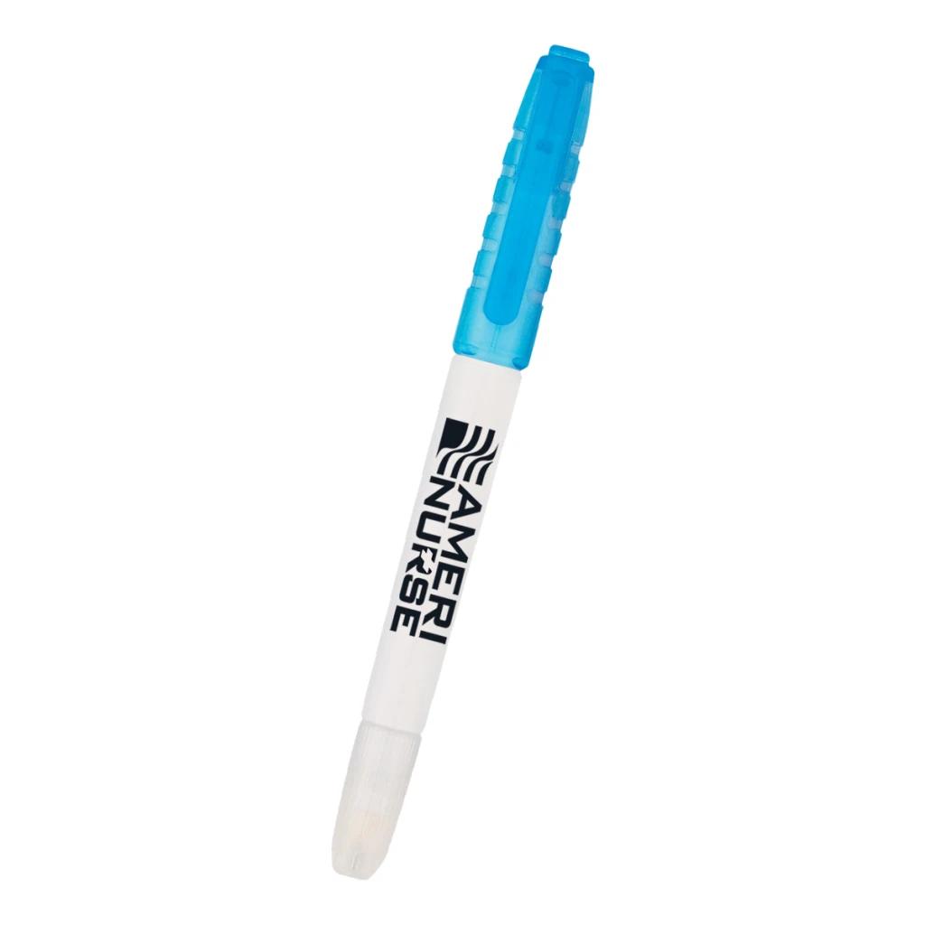 White with blue