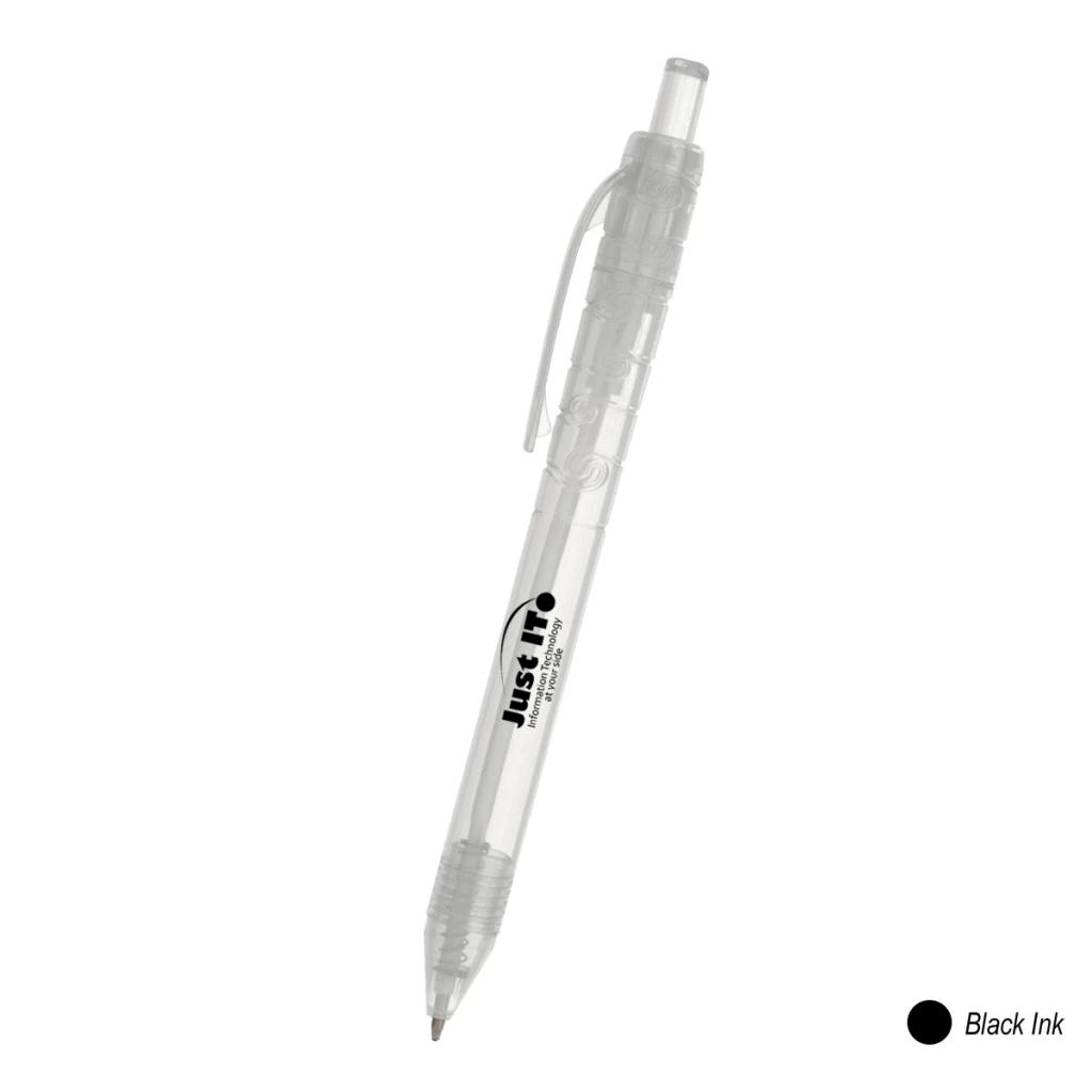 Translucent clear with black ink